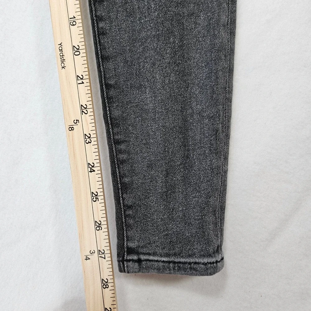 Good American Good Waist Skinny Jeans Washed Charcoal Black Grunge‎ Edgy size 25